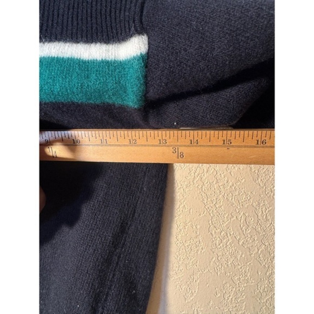 Marni Wool Sweater Kids Striped Black Green White Ribbed Knit Pullover - Picture 4 of 6